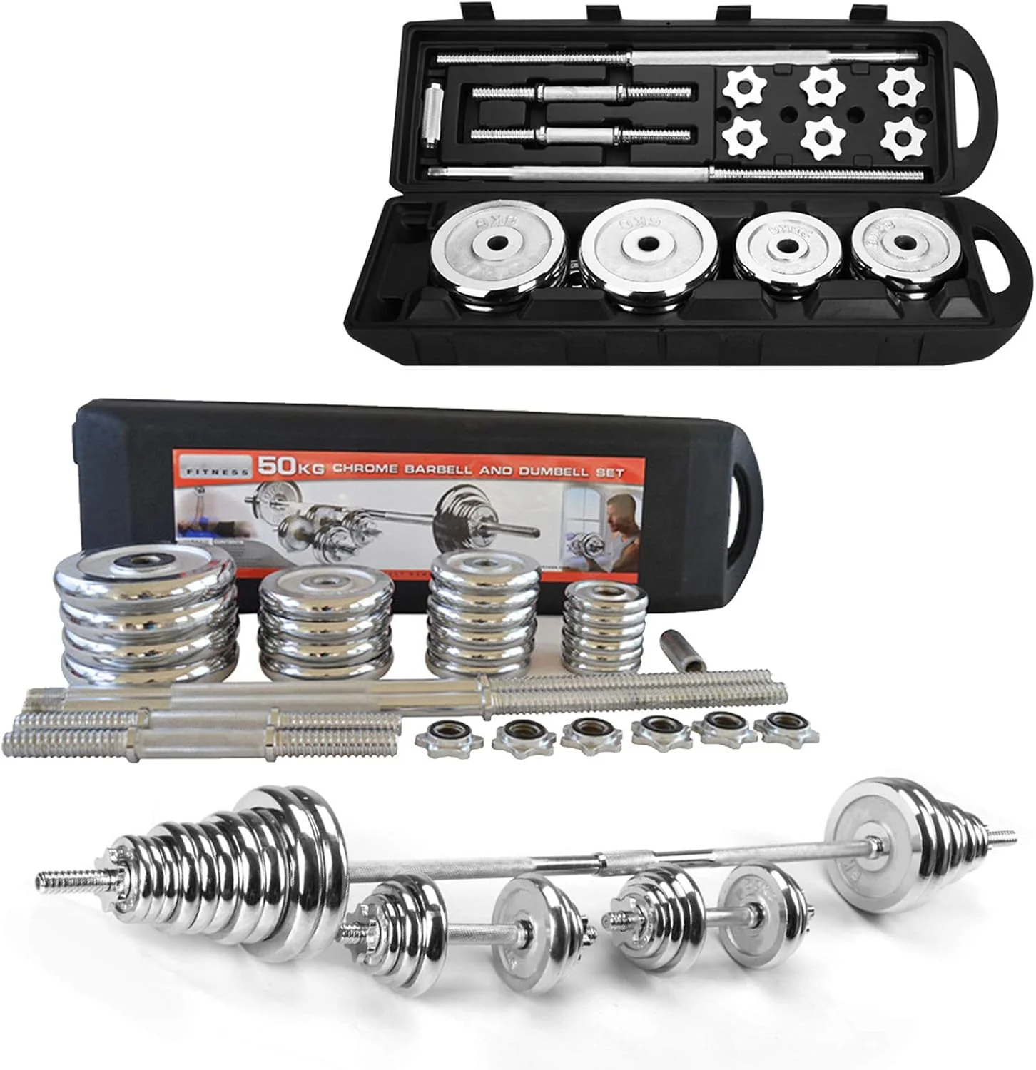 Set de pesas, maletin de 110 libras 50kg