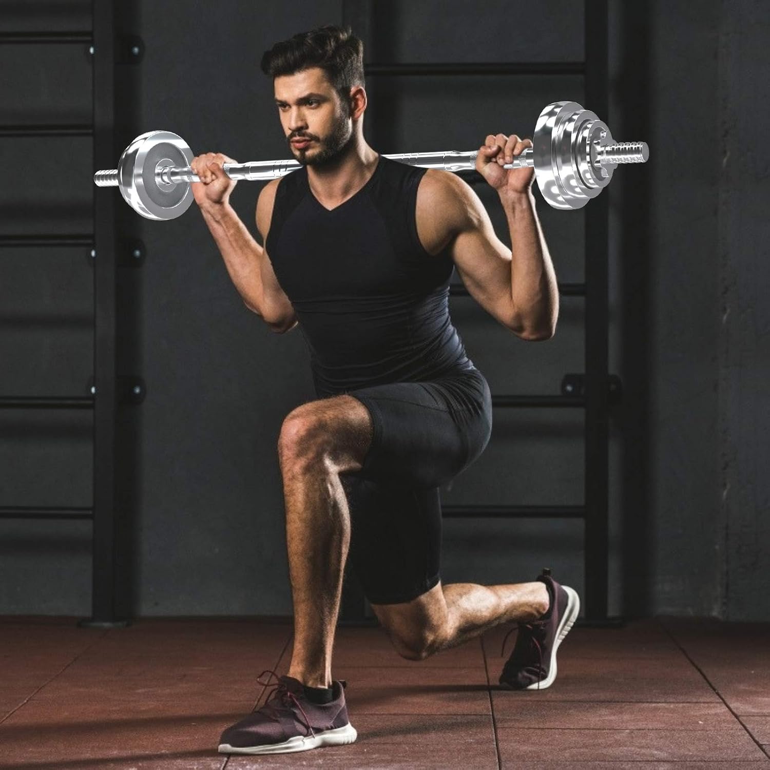 Juego de mancuernas ajustable de hasta 44 libras/20kg, con conexión de metal. - Imagen 3