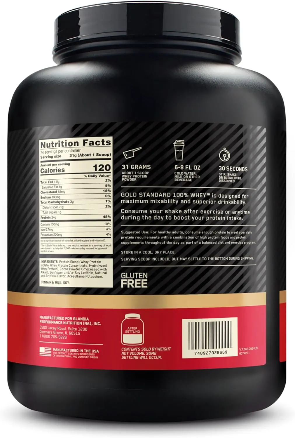 Whey Gold Standard 100% Protein Optimum Nutrition ON - Imagen 3